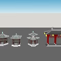Chinese style pavilion classical 3d model