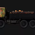 Vintage Cargo Truck Carrying Plenty Of Orange Pumpkins In Open Bed