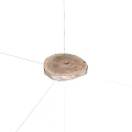 Natural Wood Slice with Smooth Stone Base for Decorative
