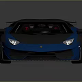 Blue Supercar With Black Roof And Rear Spoiler Sleek Sporty Exterior Design
