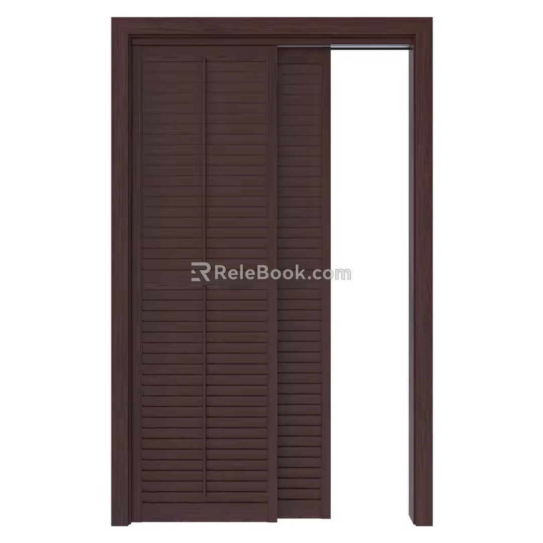 Retro shutter sliding door 3d model
