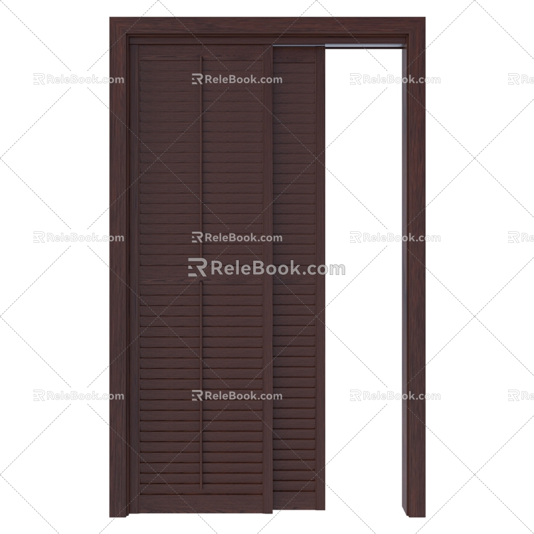 Retro shutter sliding door 3d model