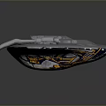 Futuristic Spacecraft With Twin Thrusters And Advanced Technological Details For Space Exploration