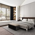 Modern Light Wood Walk In Closet Interior With Shelves And Hangers