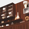 Modern Wooden Wine Cabinet Interior Design With Glass Doors Wine Glasses And Decor Items