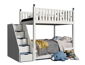 Modern Upper and Lower Bed Children Upper and Lower Bed Bunk Bed Doll 3d model