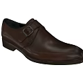 Brown Leather Formal Shoes With Buckle Strap And Blue Insole Design