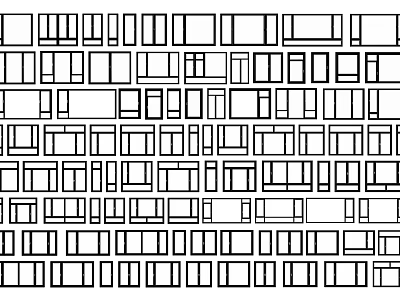 Geometric Pattern With Various Sizes Rectangles Creating Abstract Decorative Background Design 3d model