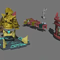 3D Game Props Collection With Various Furniture Decorations And Character Models