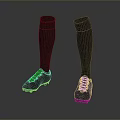 Black Long Socks with Black Football Shoes for Sports Athletic Wear