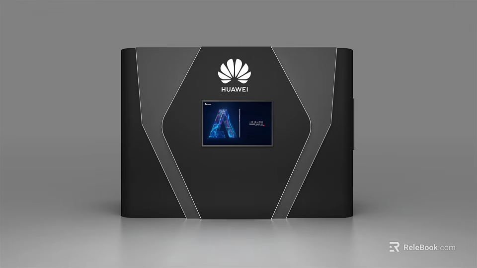 Modern Huawei TV Background Wall With Black Sleek Design And Smart Digital 3d model 