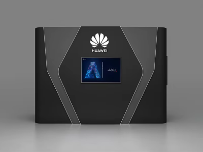 Modern Huawei TV Background Wall With Black Sleek Design And Smart Digital 3d model