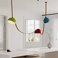 LEUCOS Linear Chandelier Restaurant Chandelier Multi-head Chandelier Dining Table Vase 3d model