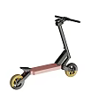 Contemporary Urban Scooter With Black Frame Pink Deck And Gold Wheels Design