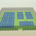 Enclosed Multiple Tennis Courts Sports Facility for Fitness and Recreational Activities