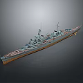 Detailed Historical Military Battleship Water Vessel With Deck Design And Structure