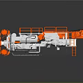 Industrial Heavy Duty Hardware Tools With Orange Components Silver Structure And Safety Railings For Engineering
