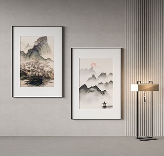 modern landscape painting decorative painting 3d model