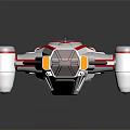 Futuristic White And Red Passenger Aircraft With Sleek Design And Circular Components
