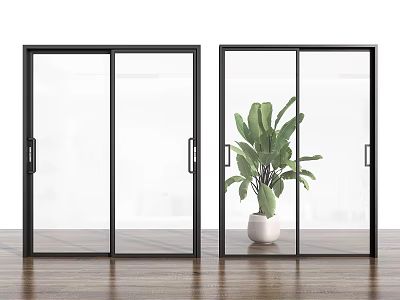 Modern sliding door glass sliding door glass door 3d model