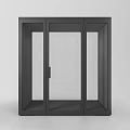 Public Facility Entrance Door With Black Frame And Glass Panels