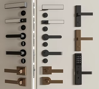 Modern Door Handle Toilet Door Handle Minimalist Door Handle Door Lock Split Lock 3d model
