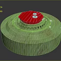 Mechanical Equipment With Green Base Red Top Component Circular Ring Gear Structure And White Markers