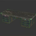 Vintage Metal Desk With Drawers And Industrial Style Smooth Surface Design