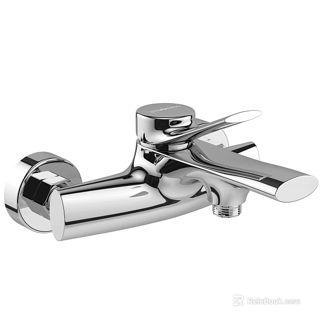 Sleek Modern Chrome Faucet With Single Handle Design And Polished Surface Finish 3d model 
