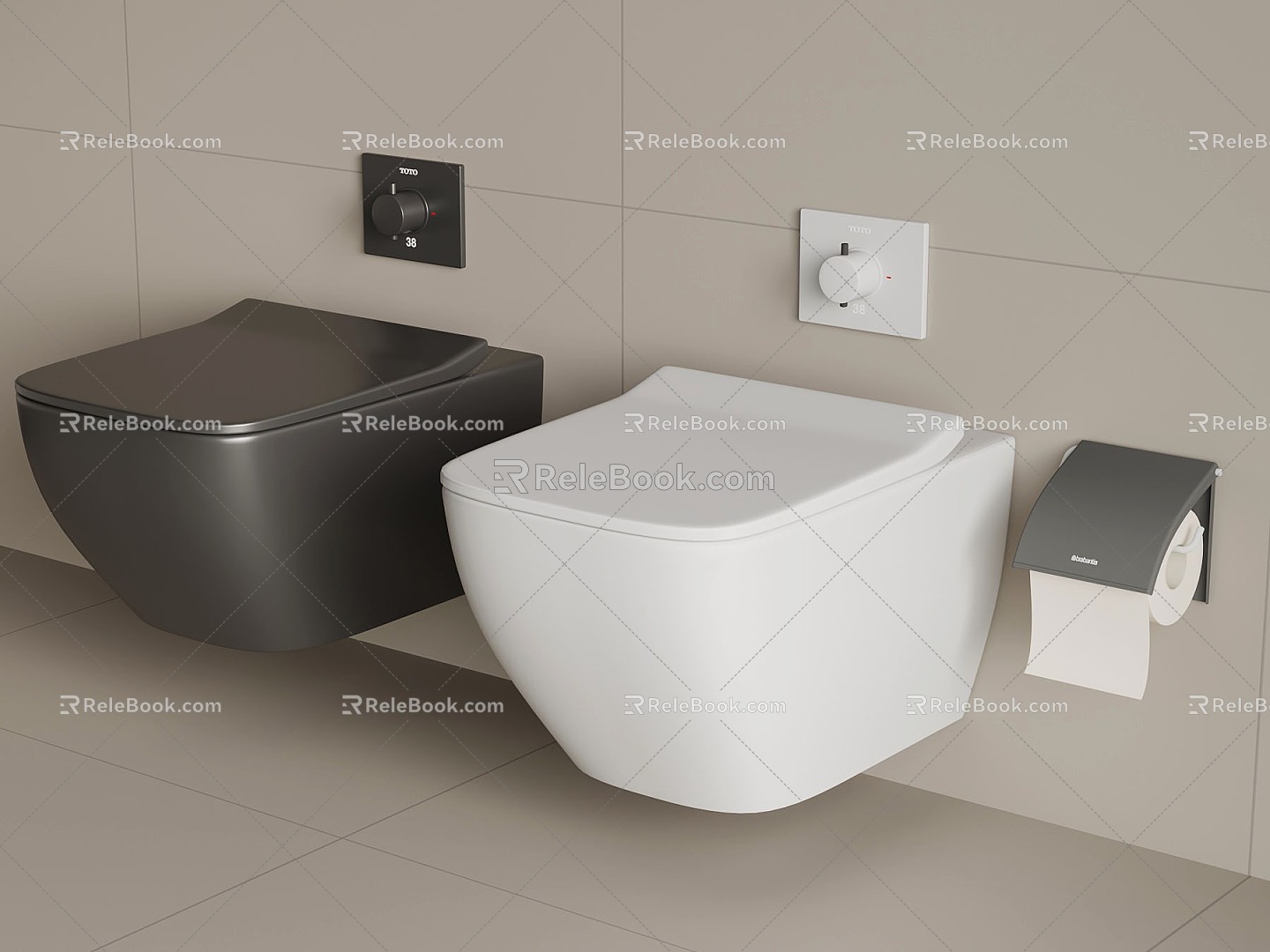 09 Toilet Modern Wall-mounted Toilet Smart Toilet 3d model