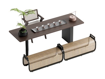 New Chinese Tea Table Tea Table and Chair 3d model