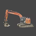 Hyundai Orange Tracked Excavator With Heavy Duty Bucket And Tracks