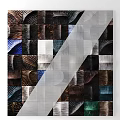 Modern Artistic Wall Decor With Woven Textured Multicolor Geometric Square Patterns 3d model