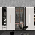 Modern Wardrobe Design With Glass Doors Metal Handles And Storage Compartments