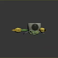 Mythical Character With Serpent Hair Wings Green Vines And Yellow Floral Buds 3D Design