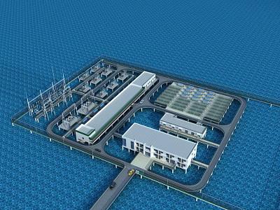 Large Scale Industrial Plant Layout With Multiple Buildings And Road Access 3d model