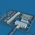 Large Scale Industrial Plant Layout With Multiple Buildings And Road Access 3d model