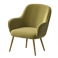 Stylish Light Green Velvet Dining Chair With Armrest And Golden Metal Legs