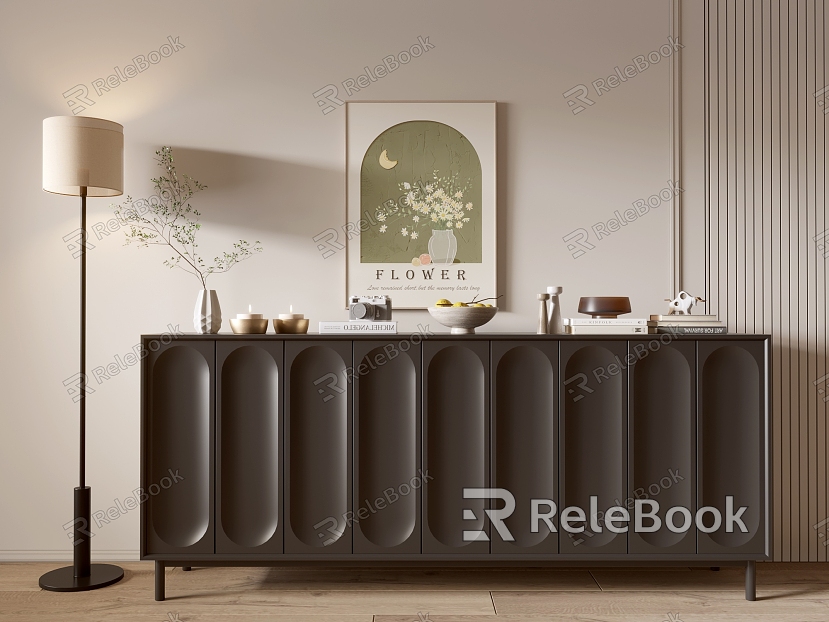 Modern Black Cabinet Whole Cabinet Sideboard Cabinet Balcony Cabinet Storage Cabinet Entrance Cabinet model