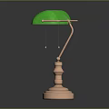Vintage Table Lamps With Green Lampshades And Brass Bases For Home Decor