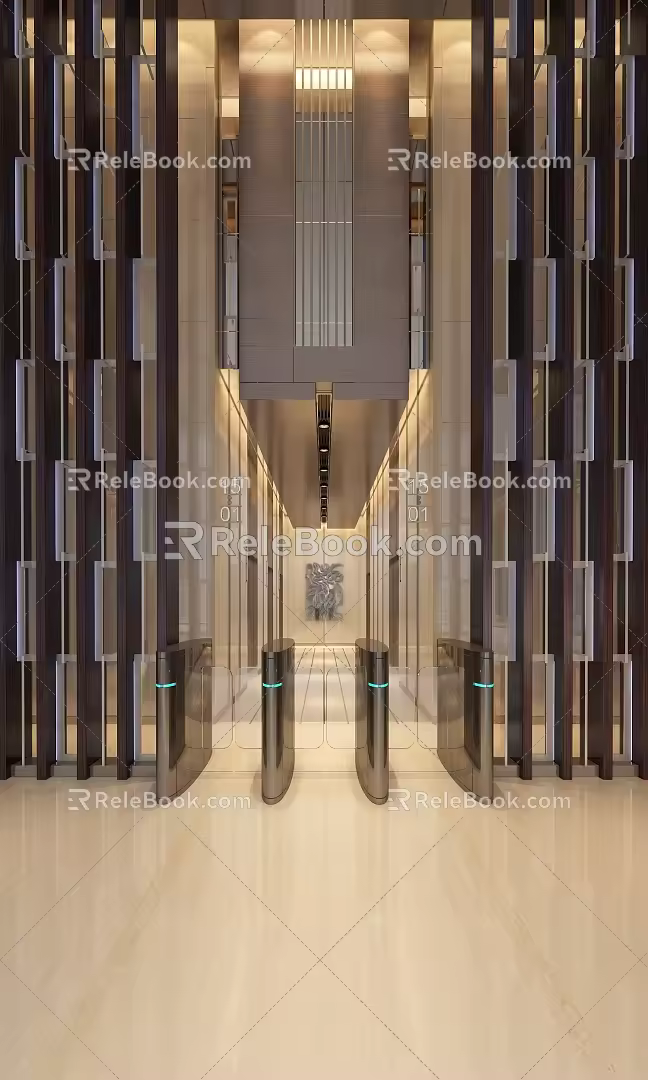 modern elevator gate 3d model