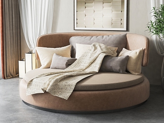 Modern Round Bed 3d model