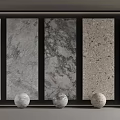 Stylish Wall Panels With Various Textures And Decor Balls 3d model