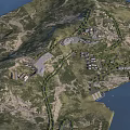 Scenic Hotel Building on Island Hill Surrounded by Roads and Other Buildings