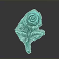 Decorative Furniture Accent With Intricate Metal Rose Design And Leaves