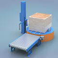 Industrial Pallet Wrapping Machine With Conveyor Belt For Efficient Cargo Handling