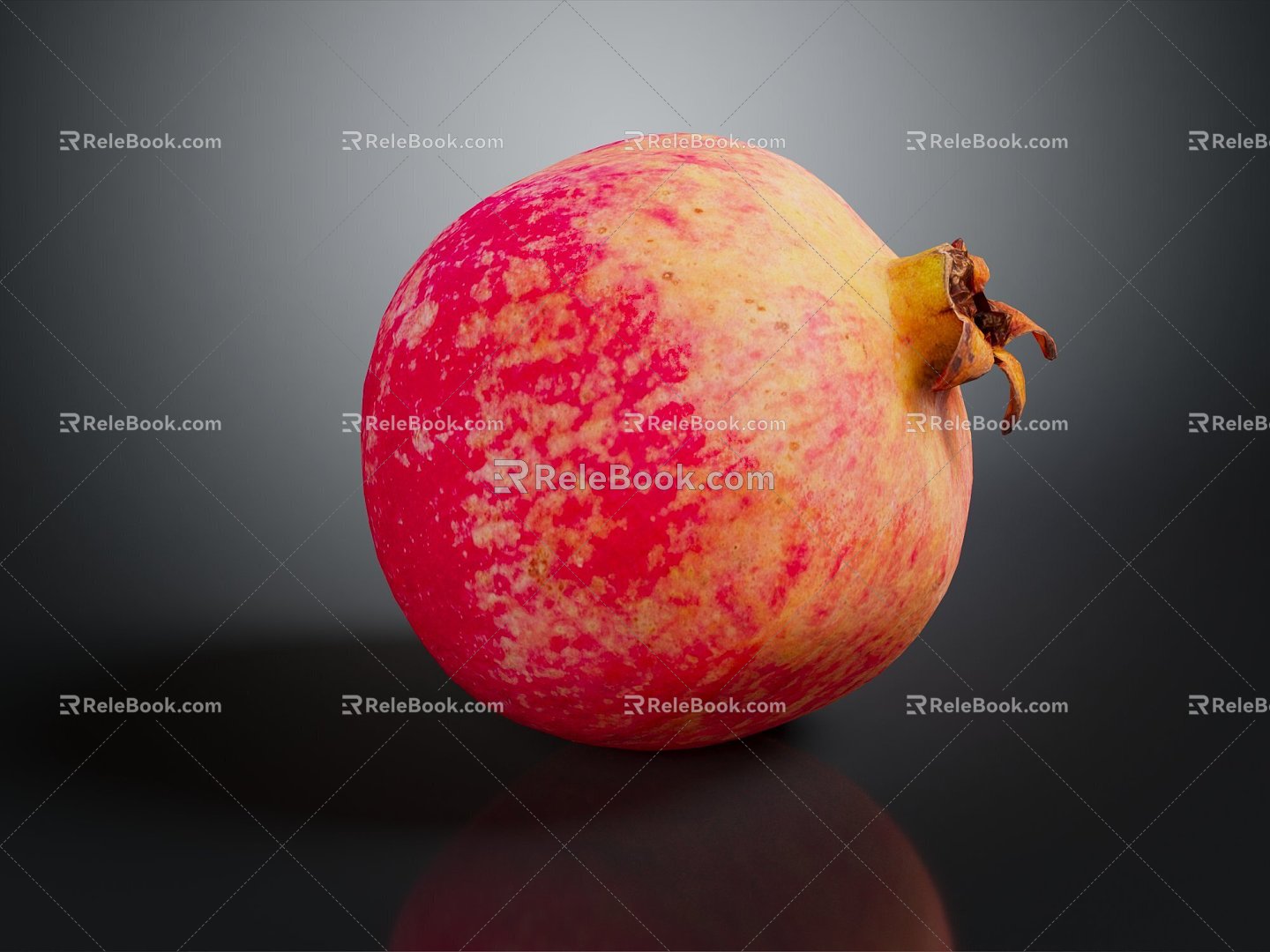 Pomegranate White Pomegranate Big Green Peel Pomegranate Red Pomegranate 3d model