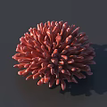 Red Spiky Spherical Decorative Ornament Set For Home Interior Decor 3d model