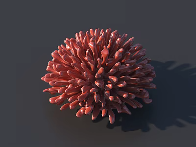 Red Spiky Spherical Decorative Ornament Set For Home Interior Decor 3d model