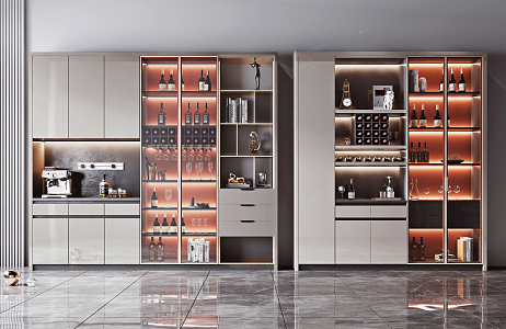 Modern Wine Cabinet Wine Cabinet Combination 3d model